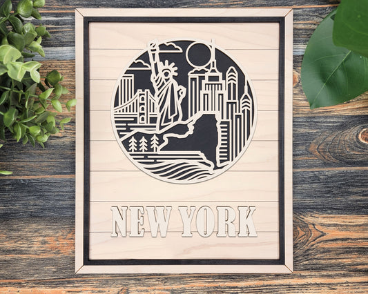 New York Heritage Frame Pop Sign