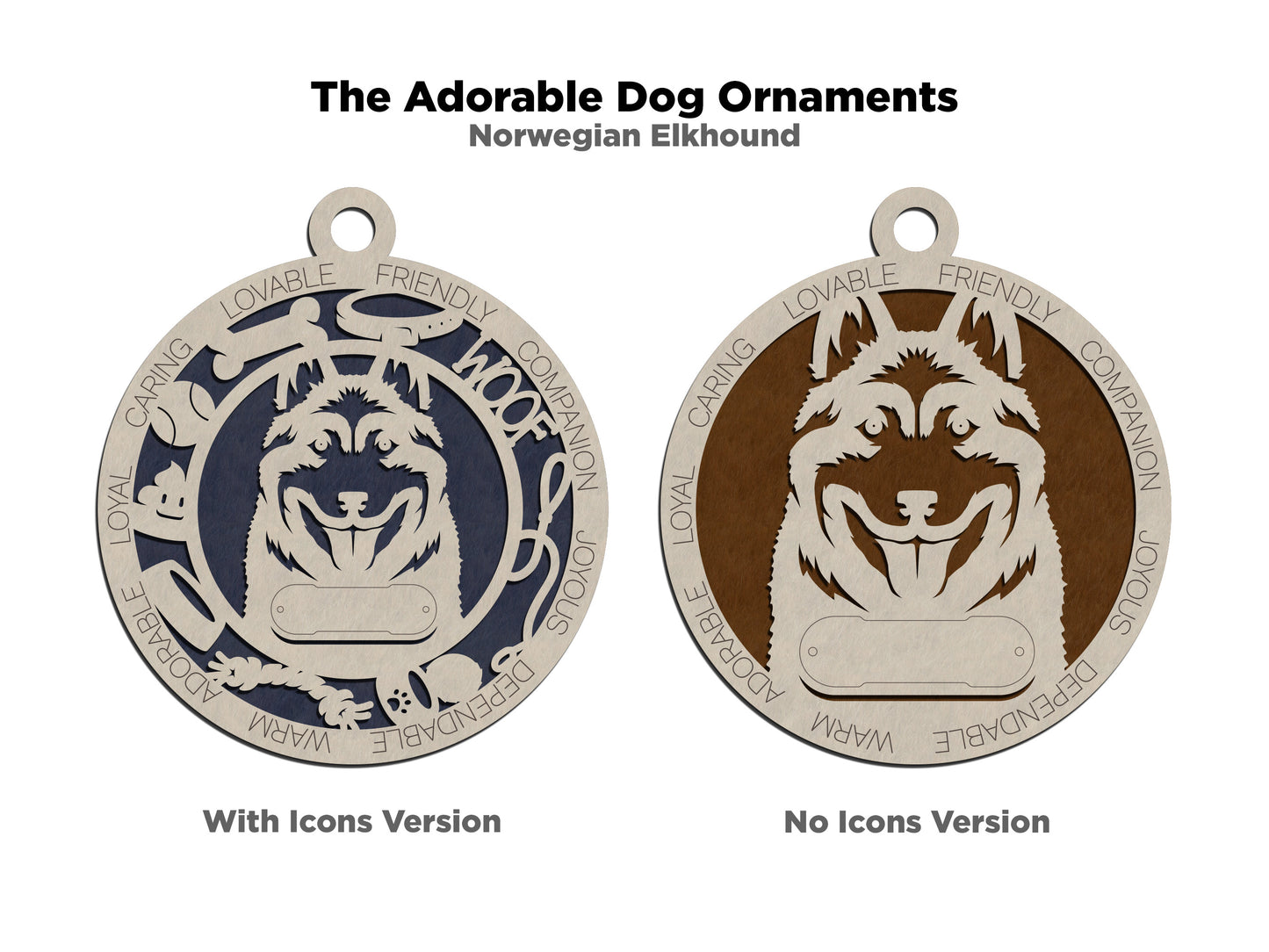 Norwegian Elkhound Dog Ornament