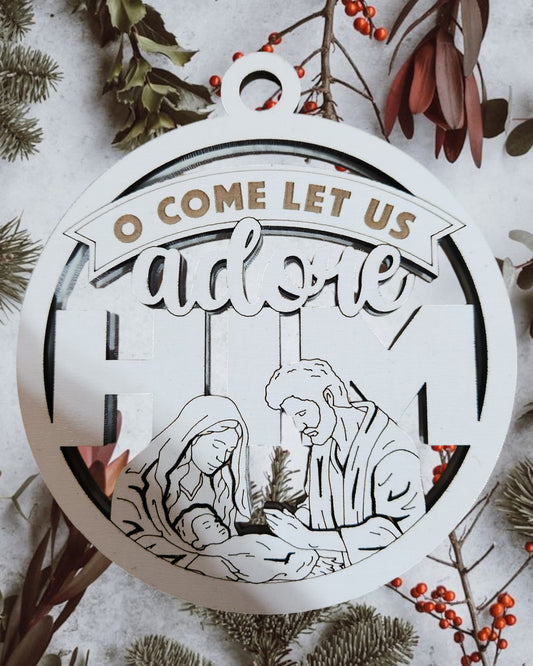 Jesus Series - O Come Let Us Adore Him (Mirror Background)