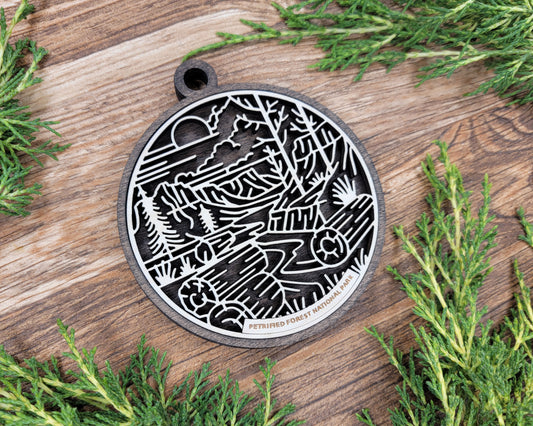 Petrified Forest National Park Line Art Ornament