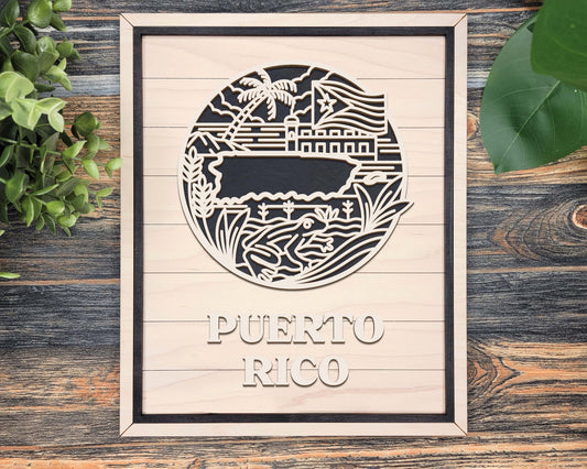 Puerto Rico State Heritage Frame Pop Sign