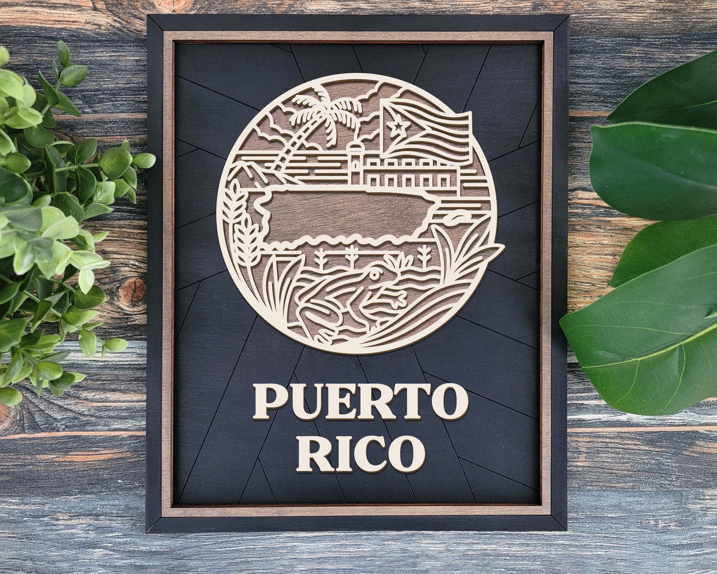 Puerto Rico State Heritage Frame Pop Sign