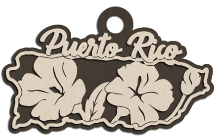 Puerto Rico Flower Christmas Ornament