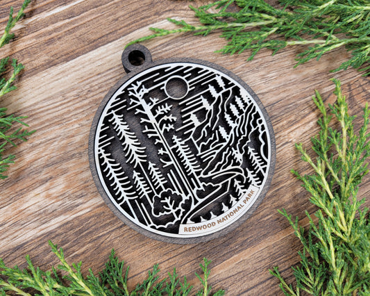 Redwood National Park Line Art Ornament