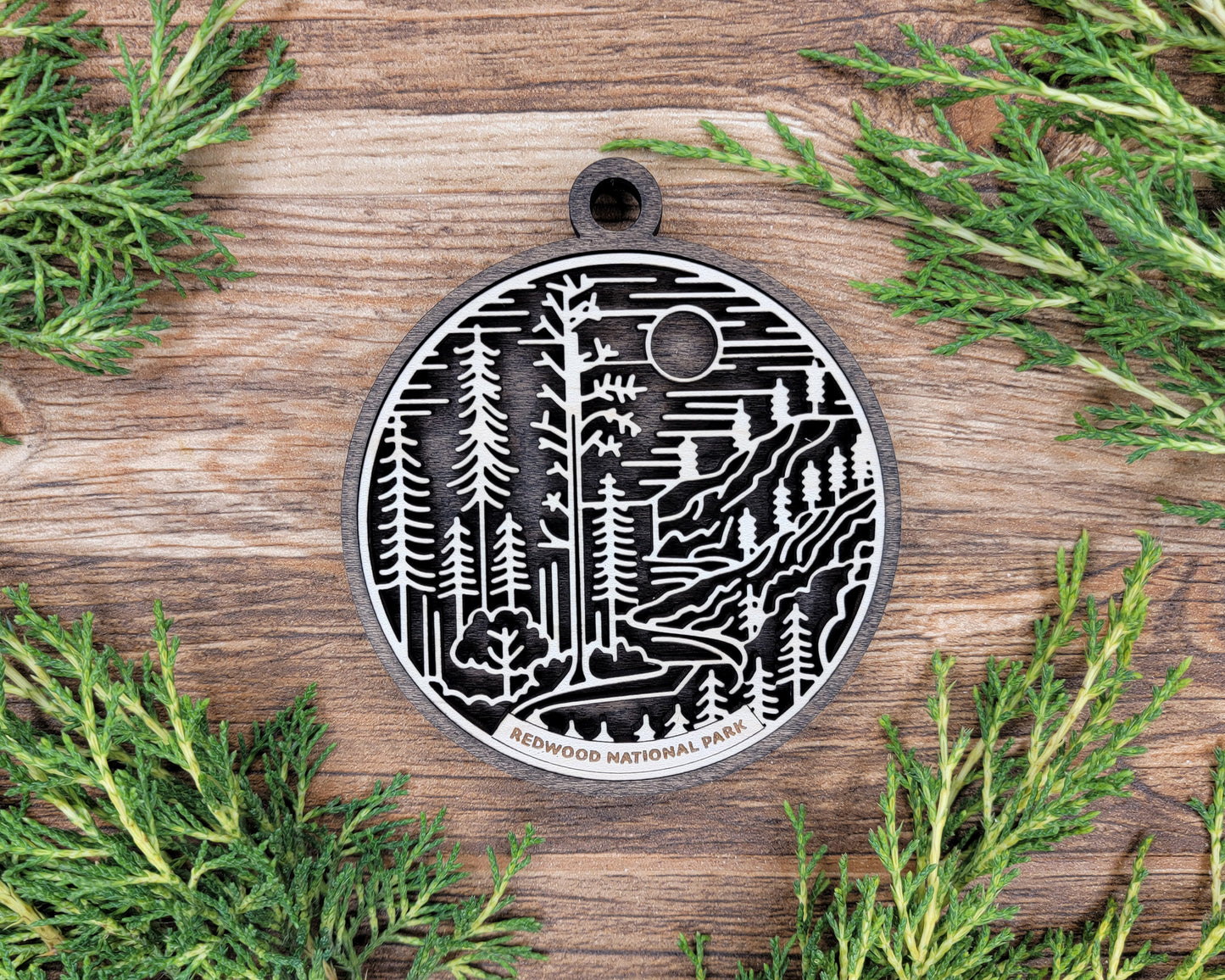 Redwood National Park Line Art Ornament