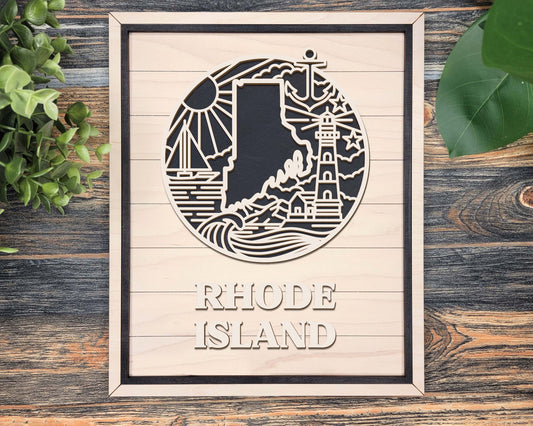 Rhode Island Heritage Frame Pop Sign