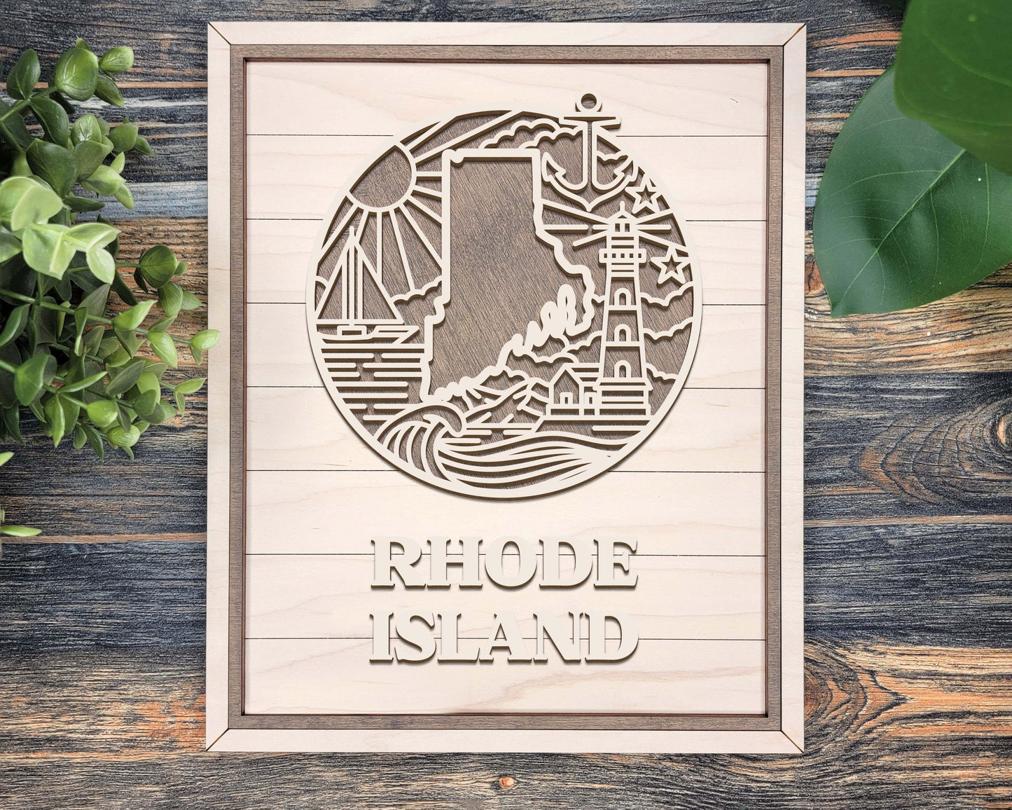 Rhode Island Heritage Frame Pop Sign