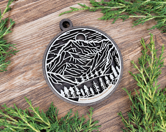 Rocky Mountain National Park Line Art Ornament