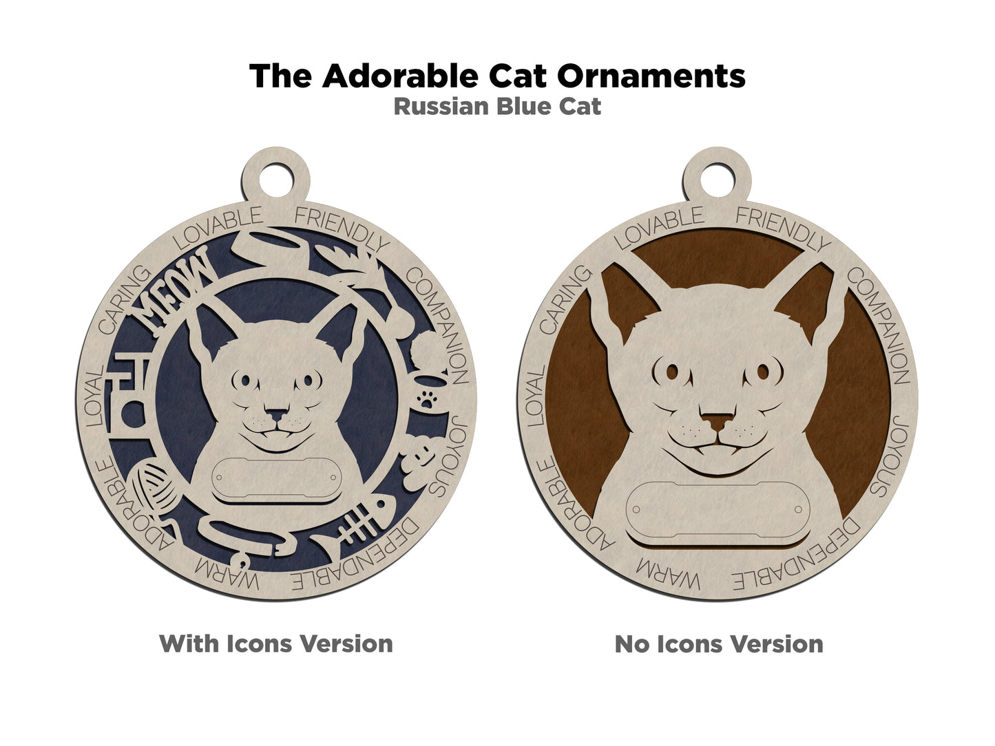 Russian Blue Cat Ornament