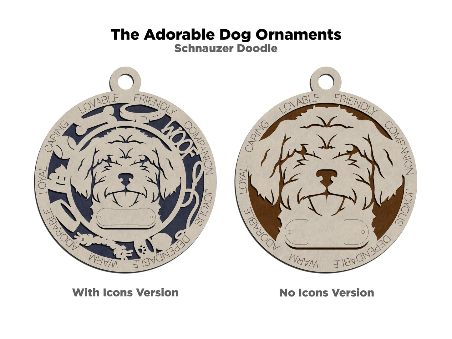 Schnauzer Doodle Dog Ornament