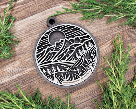 Theodore Roosevelt National Park Line Art Ornament