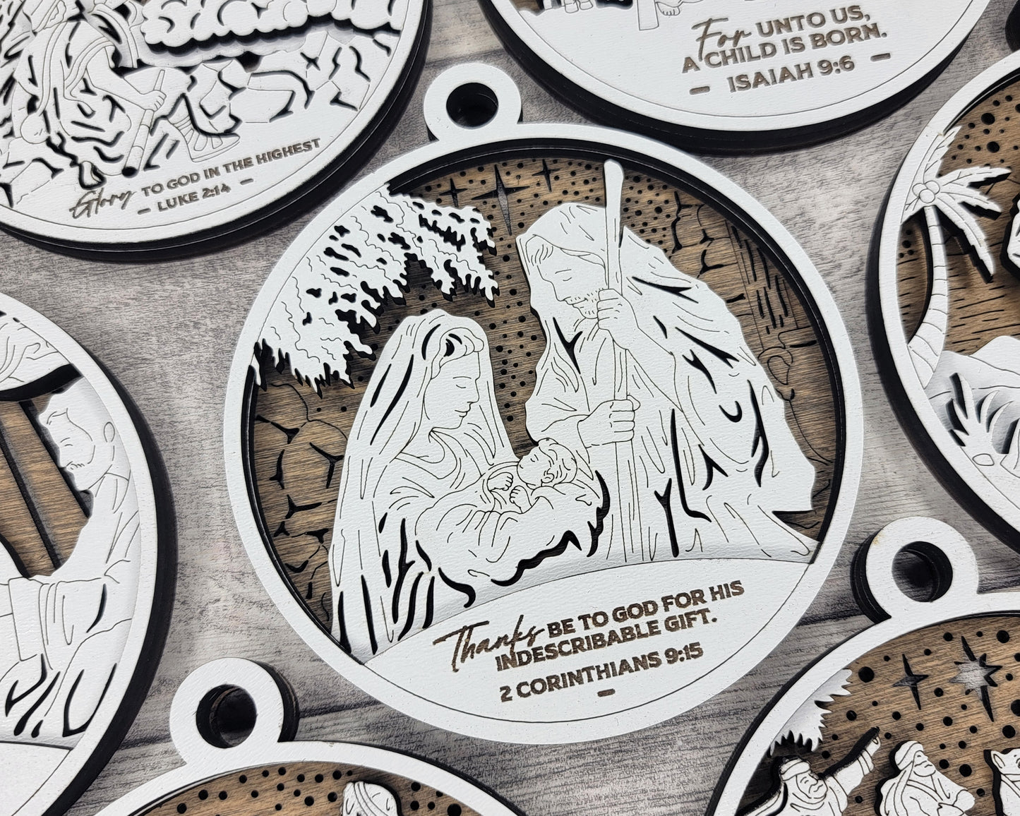 A King is Born Ornament - Thanks be to God for His Indescribable Gift