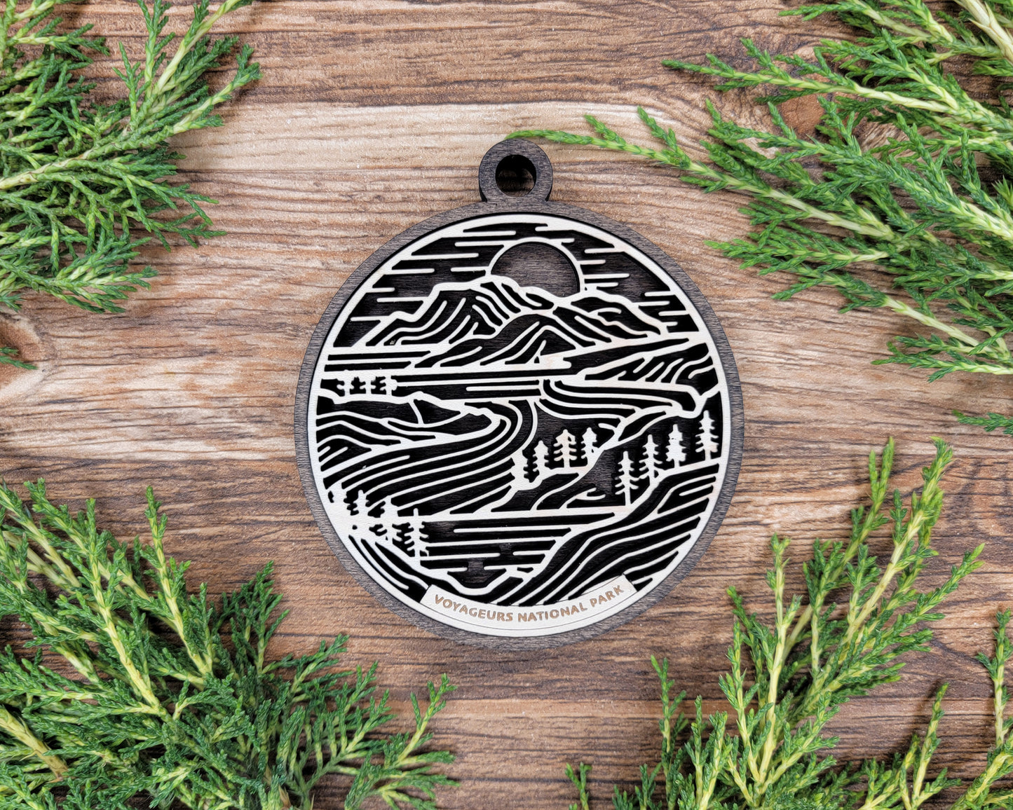 Voyageurs National Park Line Art Ornament