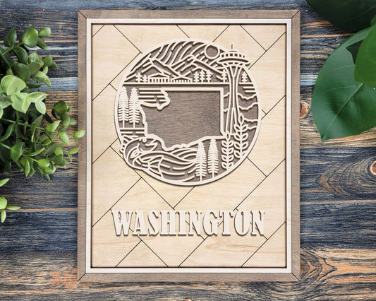 Washington Heritage Frame Pop Sign