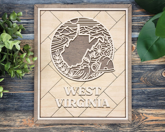 West Virginia State Heritage Frame Pop Sign