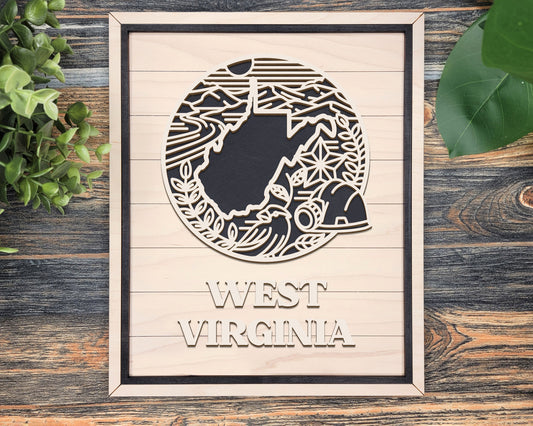 West Virginia State Heritage Frame Pop Sign