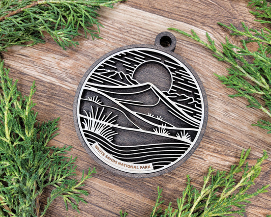 White Sands National Park Line Art Ornament