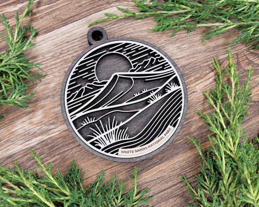 White Sands National Park Line Art Ornament