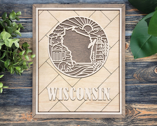 Wisconsin Heritage Frame Pop Sign
