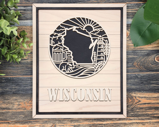 Wisconsin Heritage Frame Pop Sign