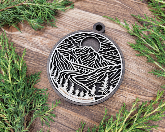 Wrangell National Park Line Art Ornament