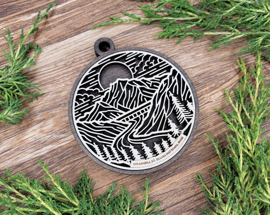 Wrangell National Park Line Art Ornament
