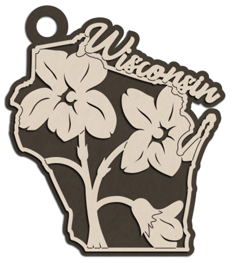 Wisconsin State Flower Christmas Ornament