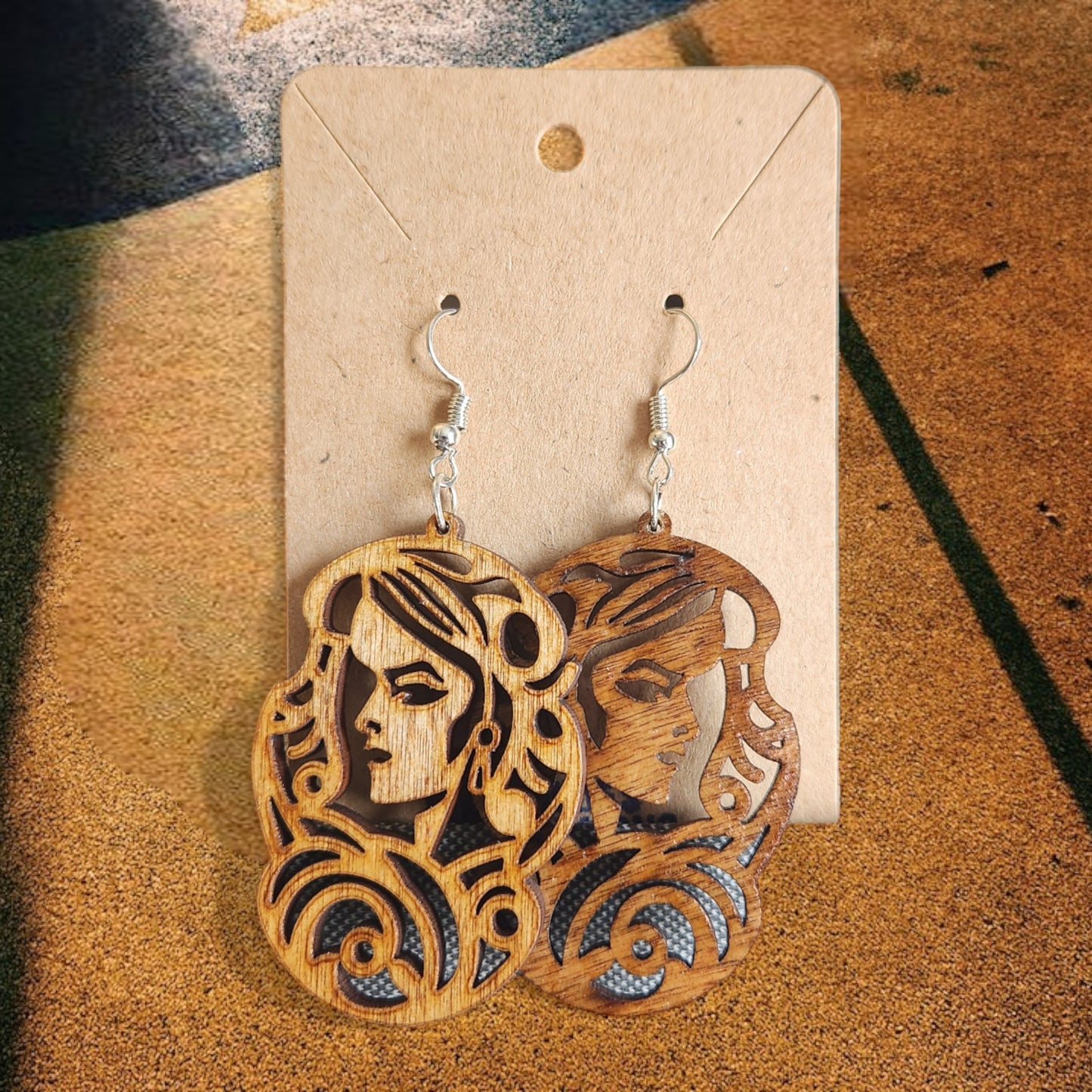 Woman Themed Large Dangle Earrings
