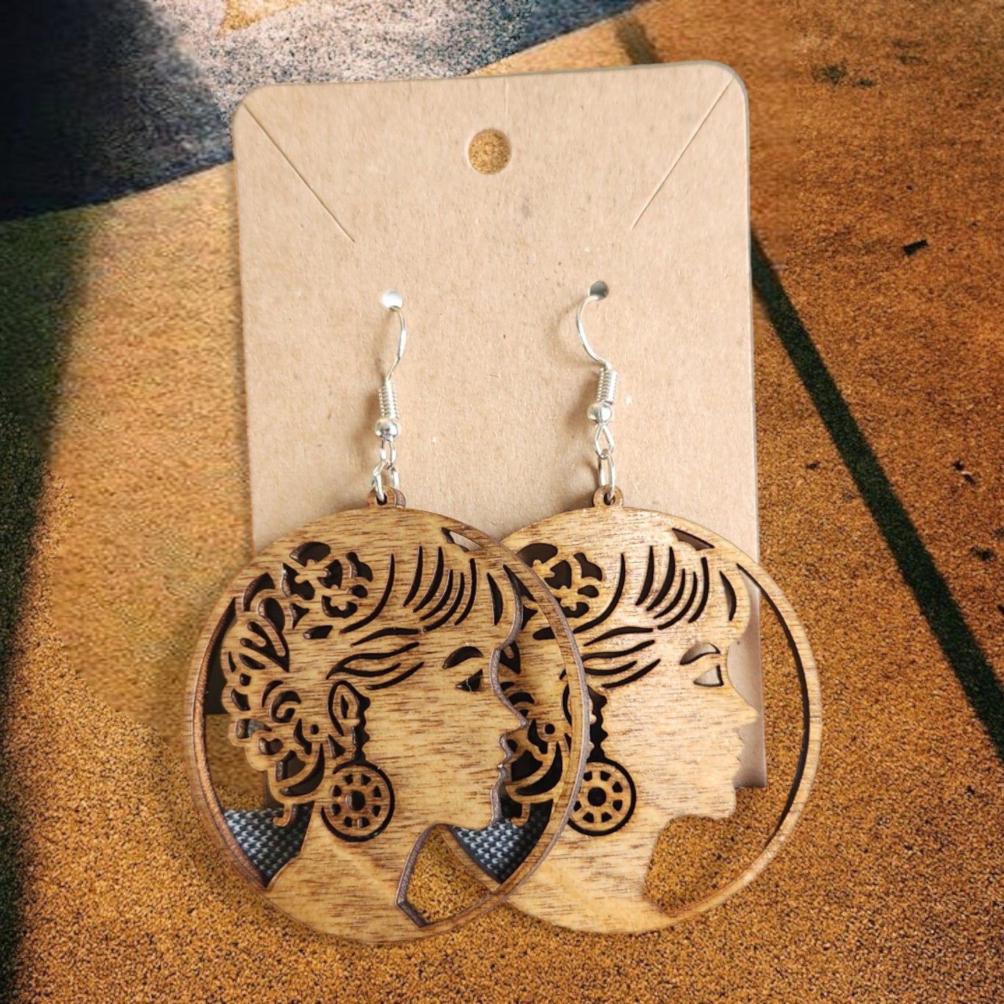Woman Themed Large Dangle Earrings