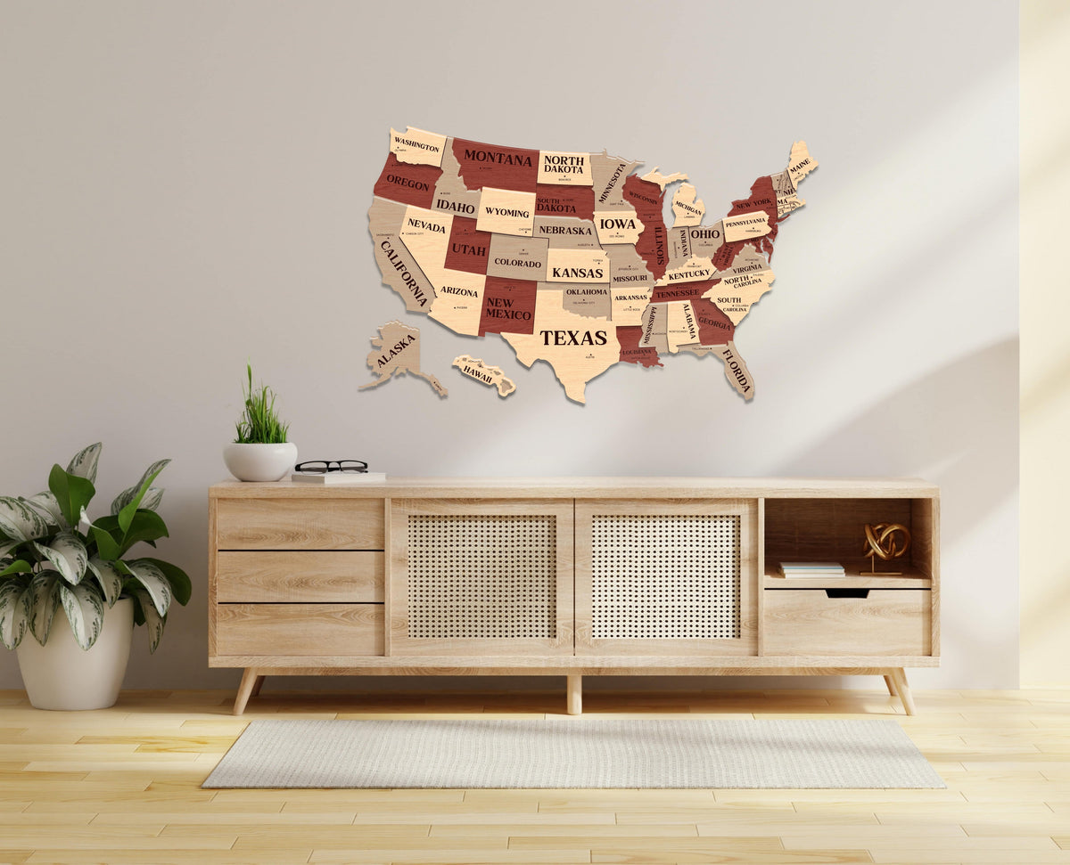 3D USA Wall Art Map Collection