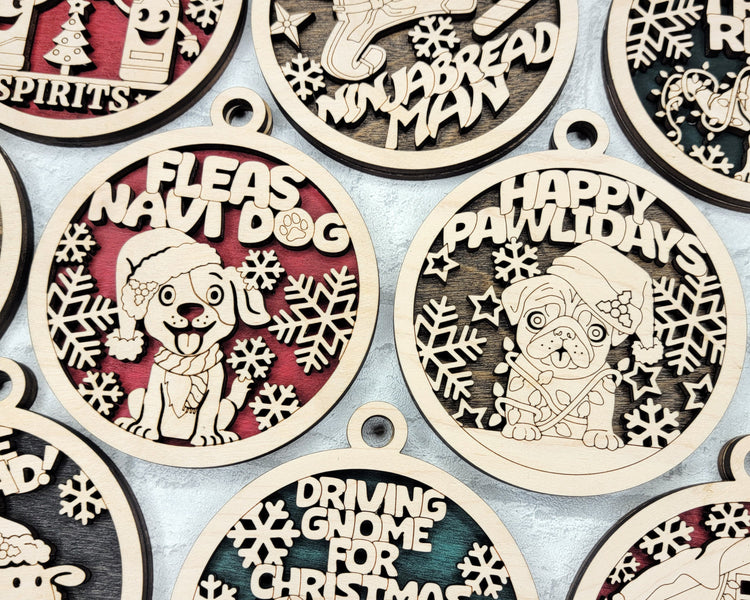 Christmas Fun Pun Ornaments