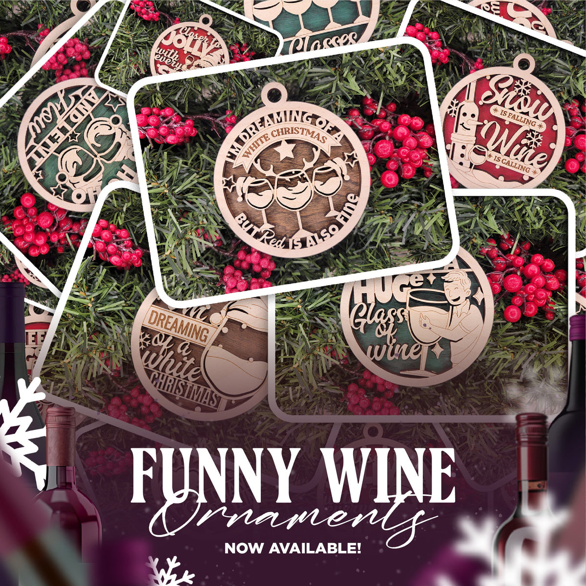 Funny Wine Ornaments