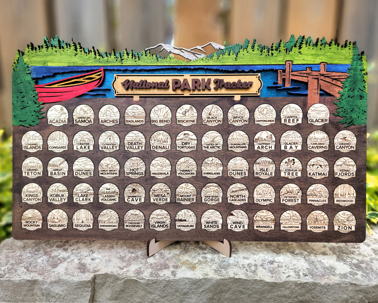 National Park Tracker Map with Tokens