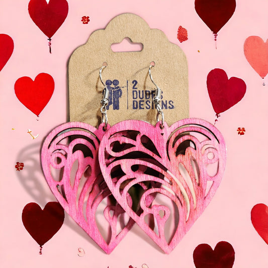 Heart Earrings (Pink)