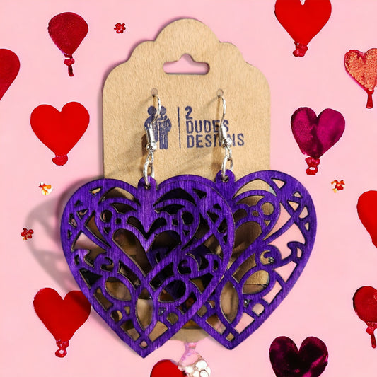 Heart Earrings(Purple)