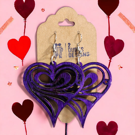 Heart Earrings (Purple)