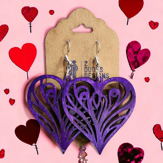 Heart Earrings (Purple)