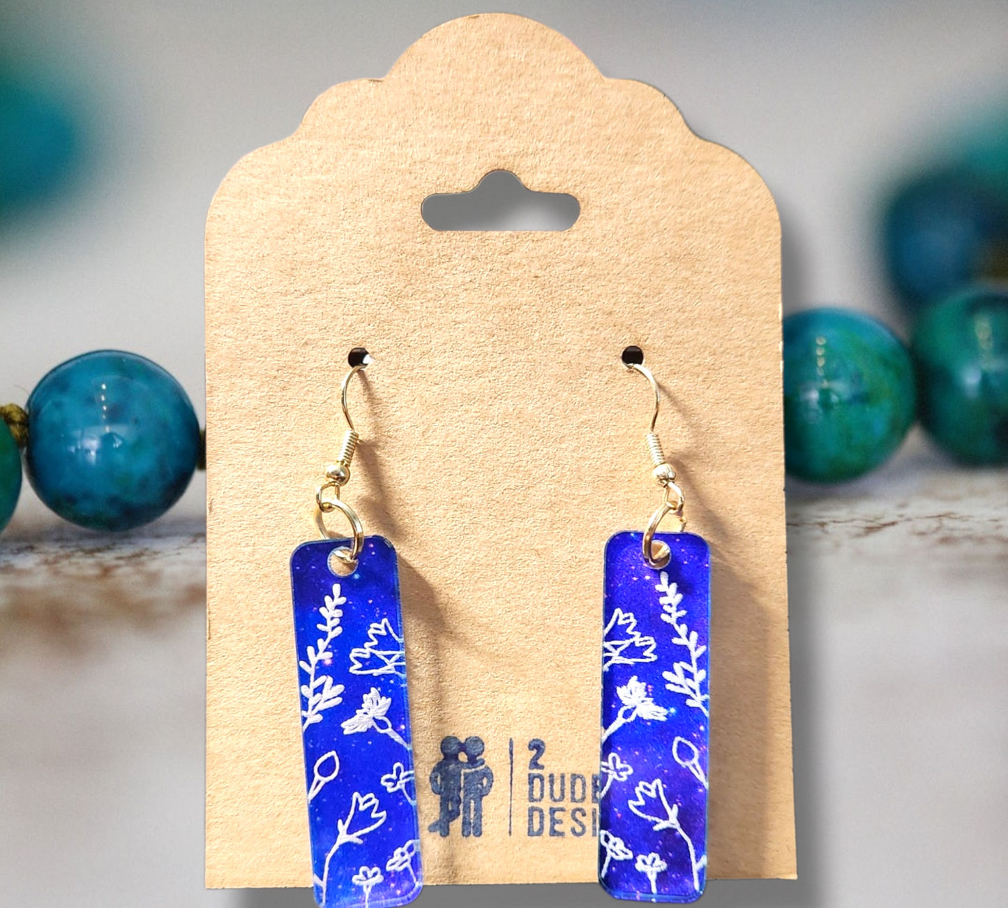 Multi-Color Etched Acrylic Bar Dangle Earrings