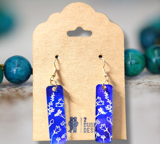 Multi-Color Etched Acrylic Bar Dangle Earrings