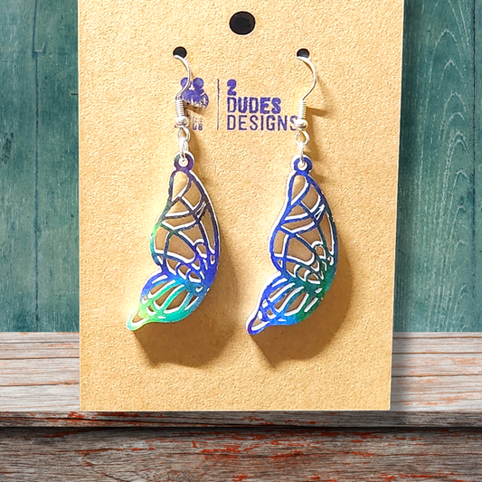 Butterfly Wing Multi-Color Acrylic Dangle Earrings