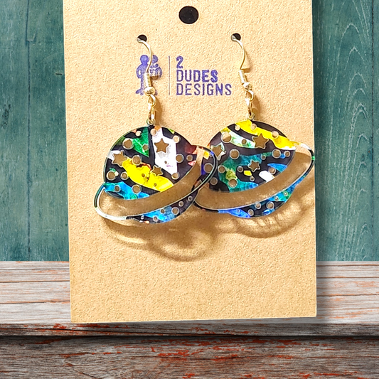 Planet Multi-Color Acrylic Dangle Earrings