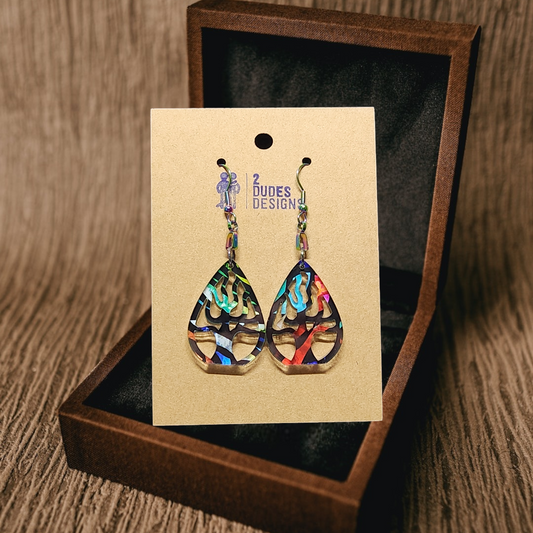 Burning Bush Acrylic Teardrop Earring