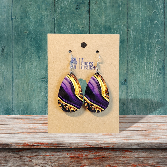 Purple and Yellow Earrings