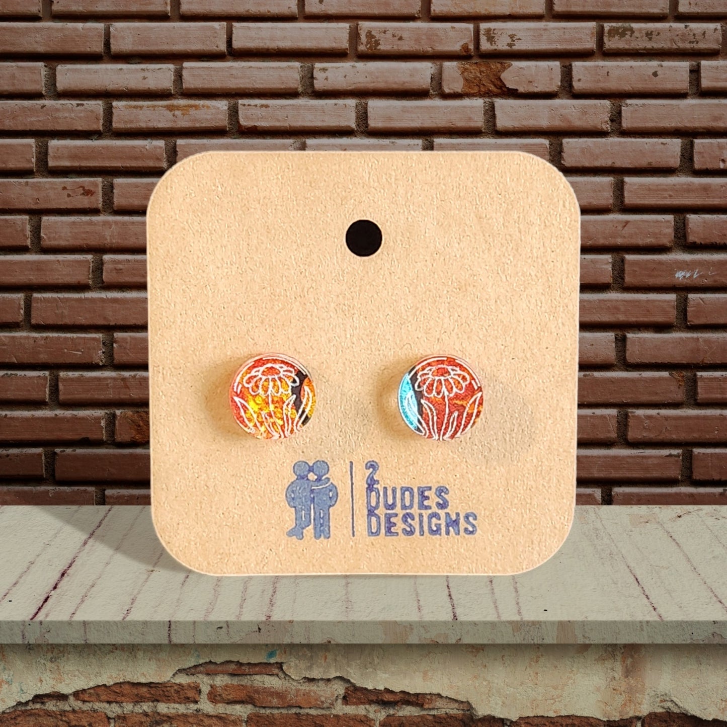 Multi-Color Acrylic Stud Flower Earring