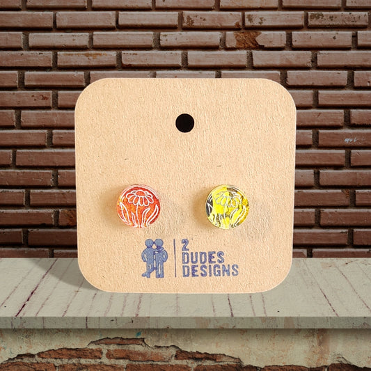 Multi-Color Acrylic Stud Flower Earring