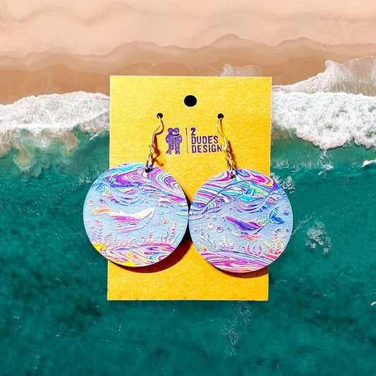 Ocean Life, Whale Dangle Acrylic Earrings