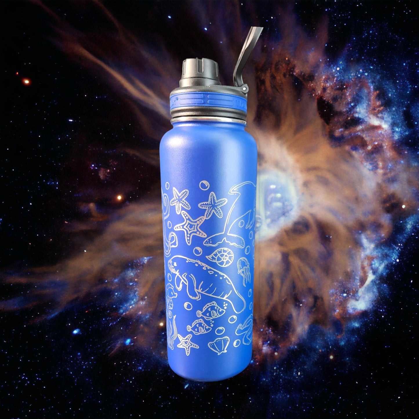 Ocean Life Blue 40 Oz Stainless Steel Engraved Tumbler