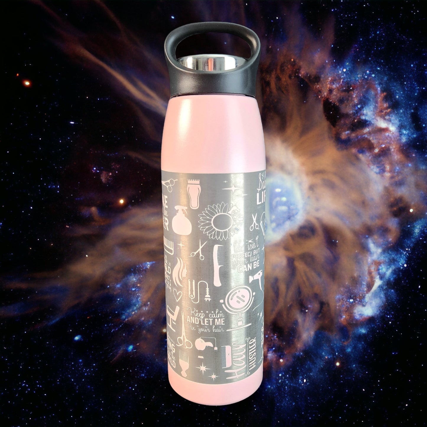 Cosmetologist Pink and Silver 20 Oz Stainless Steel Engraved Tumbler