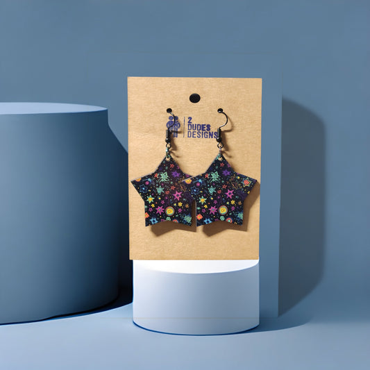 Star Planets Neon Earrings