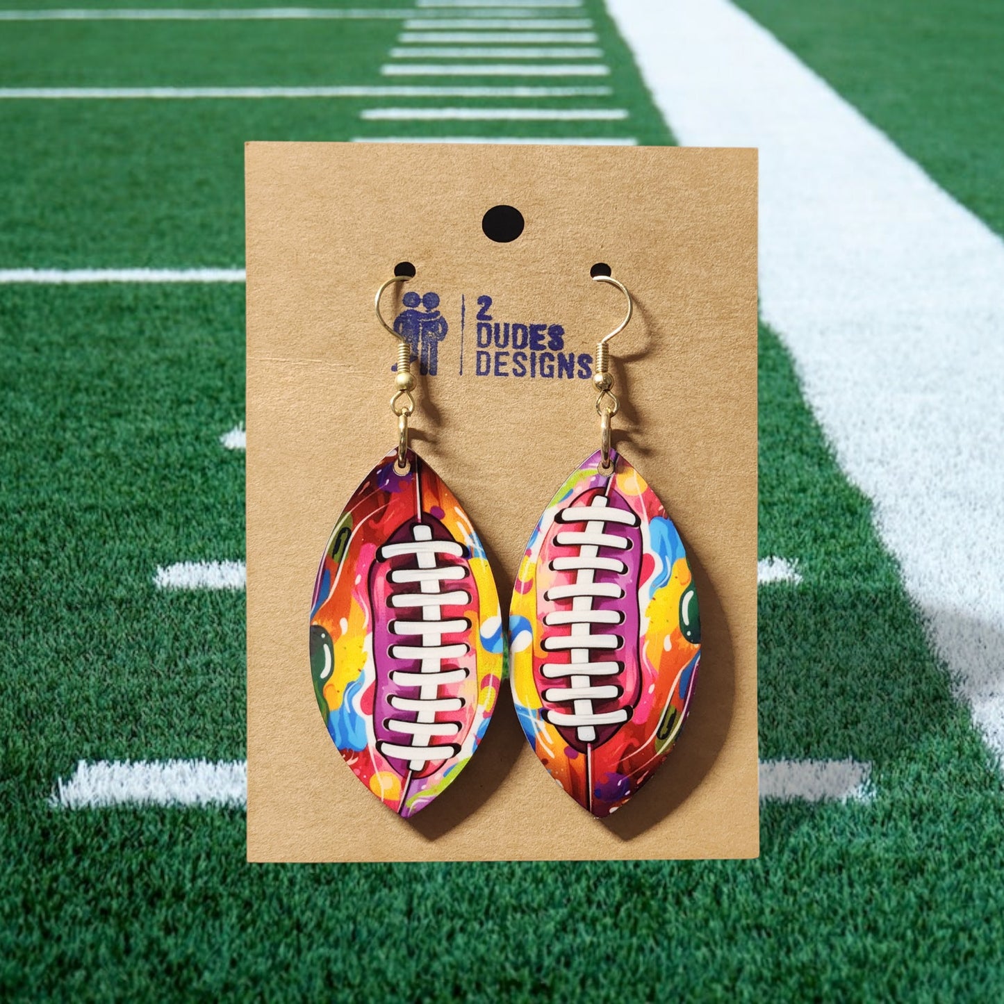 Football 2 Dangle Earrings